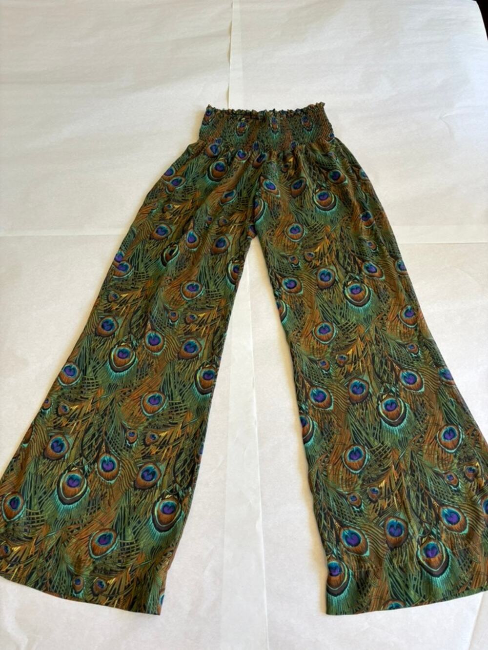 Show Me Your Mumu Peacock Sheer Pants Size S/M Festival